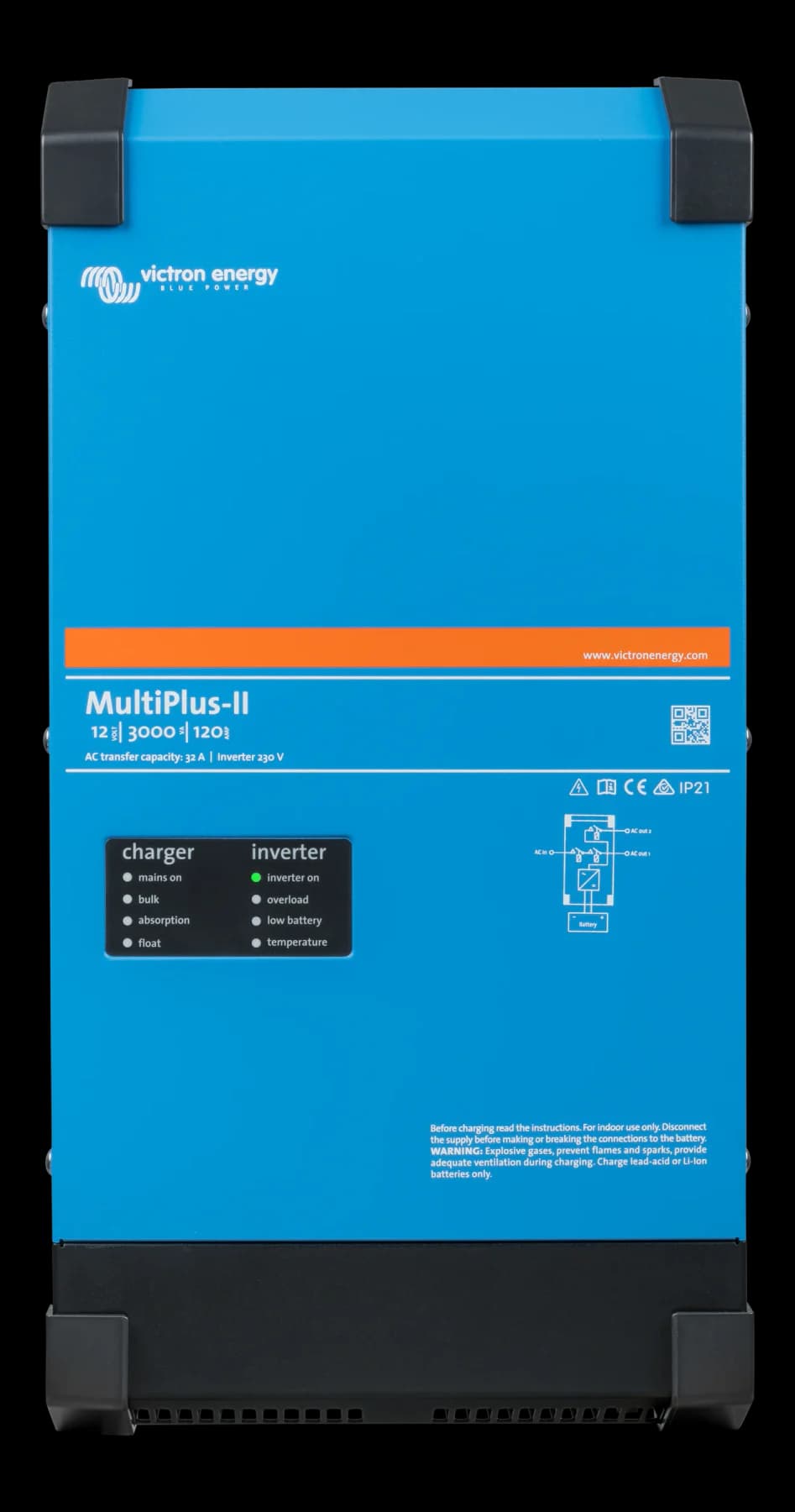 MultiPlus-II 12/3000/120-32, front view