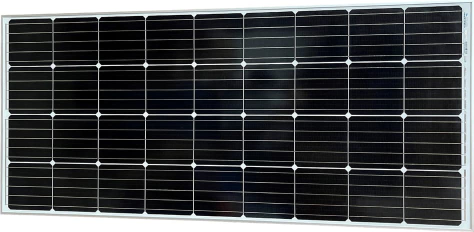 Victron solar panel 150 W, horizontal visual reference using a Victron panel with similar proportions